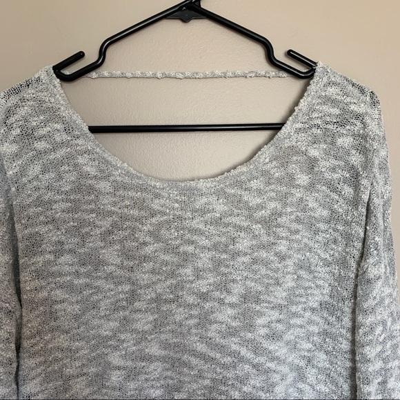 GRAY OPEN BACK SWEATER - Picture 6 of 11